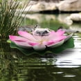 thumbnail image 3 of CRAFTHROU 1Pcs Solar Water Lily Flower Lights EVA Acrylic Pink Floating Waterproof, 3 of 5