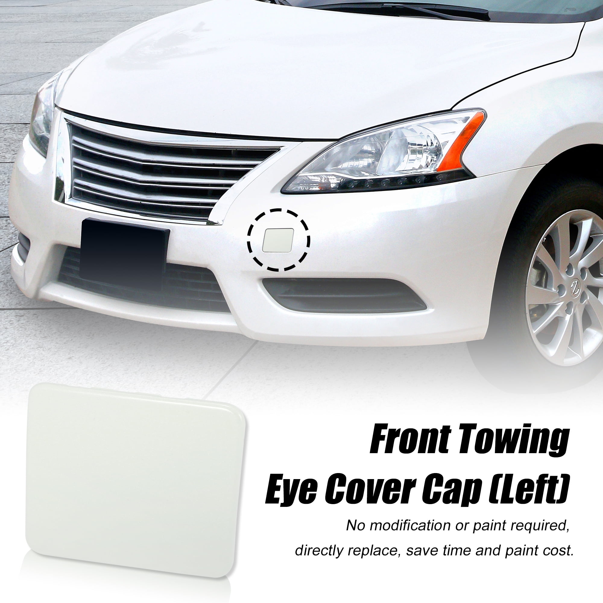 ACROPIX Front Bumper Tow Hook Cover Car Towing Hook Eye Hole Cover Fit for  Nissan Versa Sedan - Pack of 1 White - Yahoo Shopping