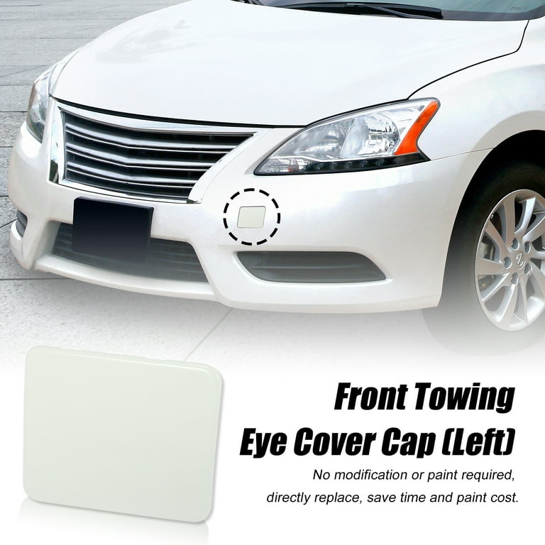 Unique Bargains White Front Bumper Tow Hook Towing Eye Cover Cap Replacement Plastic 622A0-3SH0A for Nissan Sentra 2013 2014 2015 2016, Size: 7.6