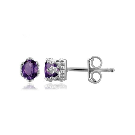 JewelersClub 0.30 Carat T.G.W. Amethyst Gemstone Stud Earrings