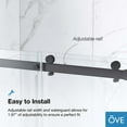 thumbnail image 4 of OVE Decors Bel Soft-Close Matte Black 48" Frameless Sliding Soft Close Shower Door, 4 of 17