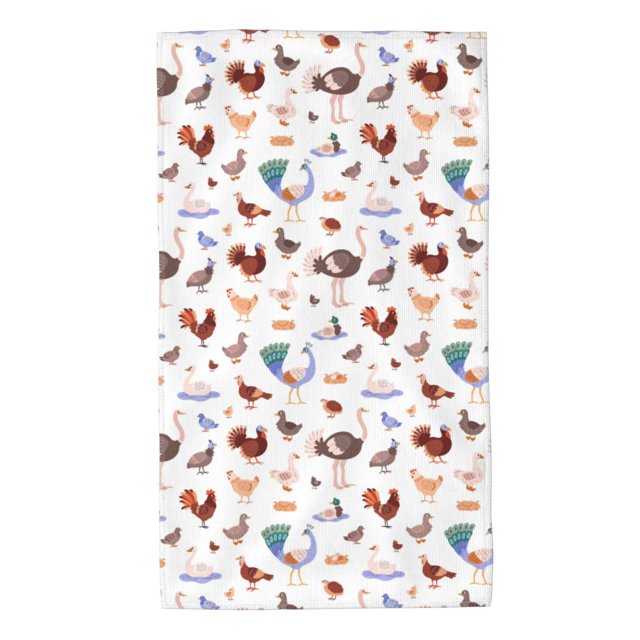 Fotbe Farm Birds Goose Toalla Premium con Patrón, Toalla de Microfibra de Secado Rápido, Ligera y Altamente Absorbente (27.5x16in), Ideal para Uso Diario