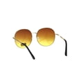 thumbnail image 4 of Womens Luxury Designer Oversize Round Metal Rim Gradient Sunglasses Gold Brown Yellow, 4 of 4
