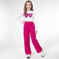 thumbnail image 5 of TIREOW Girls Outfits Fashion Round Neck Long Sleeve Cropped Pullover Top and Cargo Pants Casual Streetwear 2 Piece Set, 5 of 5