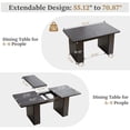 thumbnail image 5 of Wirrytor Extendable Round Dining Table for Small Spaces, Modern Kitchen Table with Sturdy Wooden Base, Expandable Dining Room Table for 6 to 8 People, Black, 5 of 8