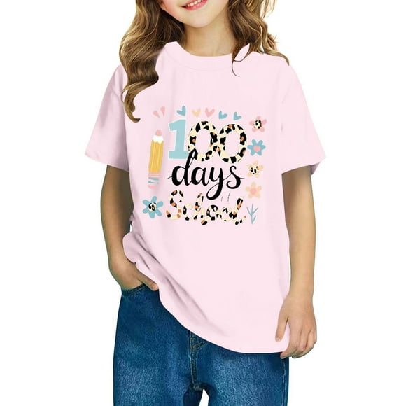 Fiudx Camiseta para Niños, Mezcla de Poliéster Suave, Cuello Redondo, Manga Corta, Cómoda, Uso Diario Informal, Estilo Niño/Niña, Lavado a Mano.
