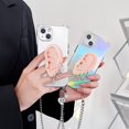 thumbnail image 4 of Unique Designed Wrist Chain Strap Case for iPhone 13 6.1", Soft TPU Shockproof Protective Cover Case with Ear Shape Designed Kickstand for Women & Girls, 4 of 7