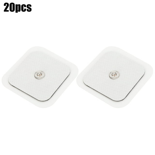 20 piezas Placa de electrodos de 4x4cm, parches de electrodos no tejidos adhesivos para masaje, dispositivo de fisioterapia, almohadillas de 3,5 células