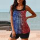 thumbnail image 4 of Trajes de baño Amzcrzy Tankini para mujer, trajes de baño, trajes de baño de dos piezas, bikini para mujer con estampado conservador y espalda con tiras, traje de baño multicolor, M, 4 of 5