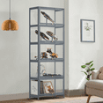 thumbnail image 5 of Magshion Modern 67.5" 5-Tier Shelf Display Cabinet with Acrylic Flip-Up Door and Metal Handle, Curio Cabinet Collection Display Case, Floor Standing Showcase Organizer for Home Office, 5 of 10