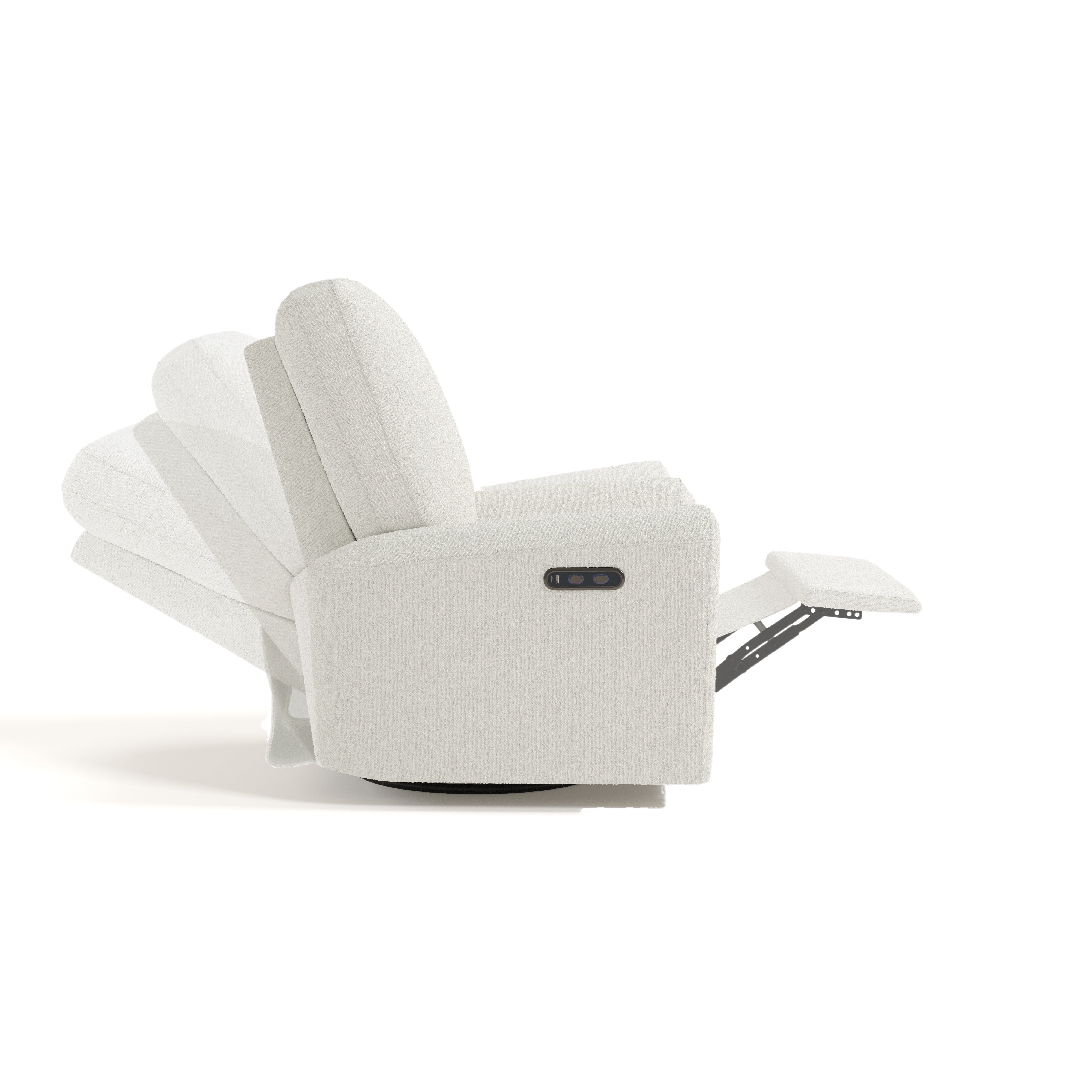 Art of Nursery by Storkcraft Sorrento Deluxe Power Recliner Swivel Glider, Ivory Boucle