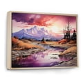 thumbnail image 2 of Designart "violet Coral Mountains Crimson Sunset Peaks" Landscapes Floater Framed Canvas Wall Art, 2 of 7