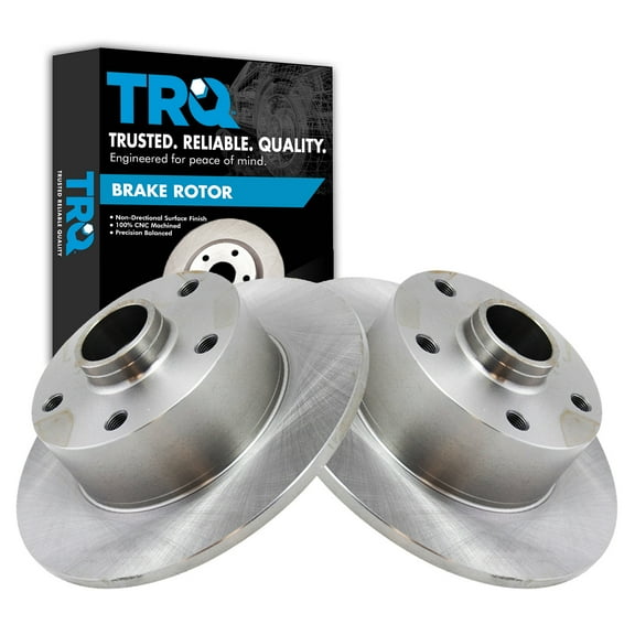 TRQ Rear Brake Rotors Set Vented Fits Select 1996-2002 Audi A4