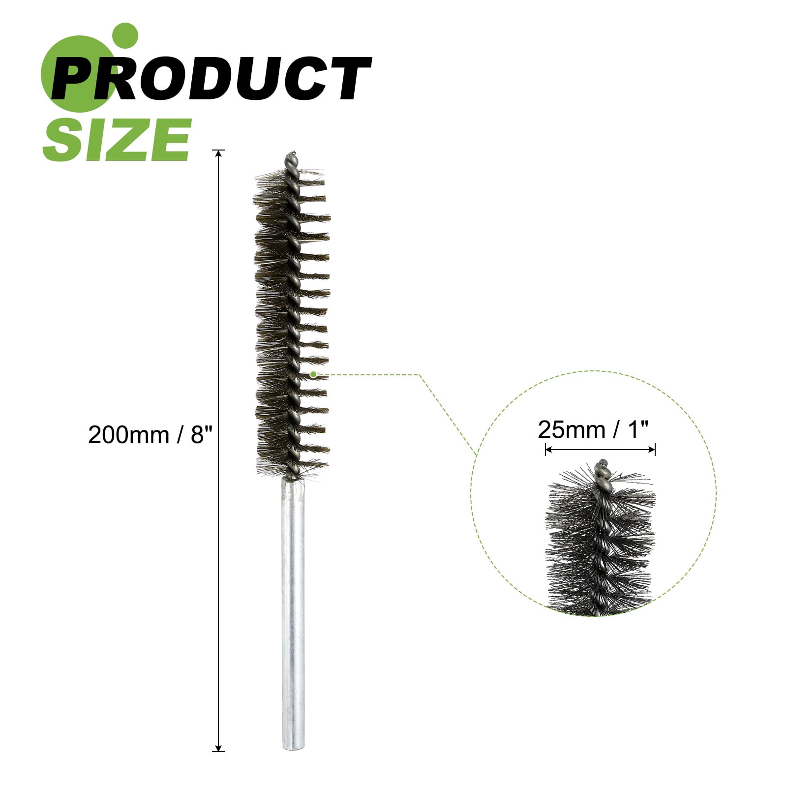 6pcs Pipe Cleaners Brush Set 0.98 Inch Stainless Steel Bristles Cleaning Brush with Ergonomic Handle for Bottles Straws Pipes Keyboards Tubes, Silver