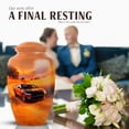 thumbnail image 4 of JAGASY Car Urns for Ashes Set of 5 - Orange Urns for Human Ashes Adult Female & Male - Decorative Combo Urn for Families - Memorial Gift for Loss of Brother - (1 Large 10" & 4 Keepsake 3"), 4 of 7