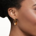 thumbnail image 2 of Ross-Simons Tiger's Eye Hoop Earrings in 14kt Yellow Gold, Women's, Adult, 2 of 6
