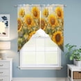 thumbnail image 6 of Sunflower Kitchen Window Curtains, Swag Curtains Valance for Bedroom Living Room Bathroom, Botanical Summer Floral Watercolor Rod Pocket Window Treatment Curtain Block Drapes 2 Panels 36"x36", 6 of 9