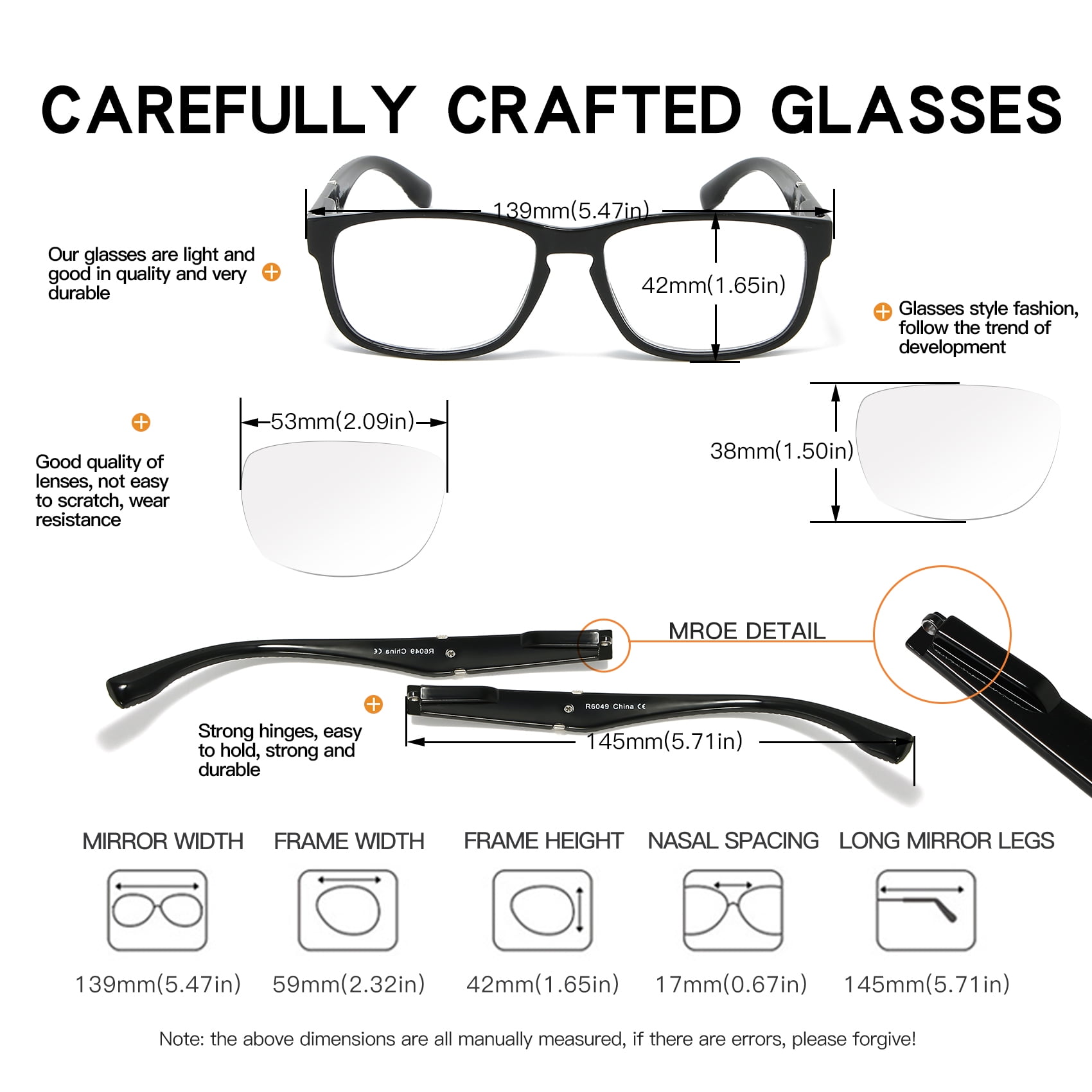 +2.00 Bevi Eyewear Adult Unisex Square Reading Glasses, +2.00 Magnification, Off-White, 4 Pair