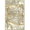 thumbnail image 1 of 24"x36" Gallery Poster, map of Arizona stage lines lakes rivers 1876, 1 of 1
