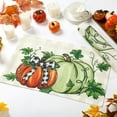 thumbnail image 3 of Fall Placemats Set of 6, Thanksgiving Orange Pumpkins Green Leaves Buffalo Plaid Place Mats 12x18 Inch Autumn Harvest Farmhouse Table Mats for Home Holiday Party Dining Table Decor, 3 of 6
