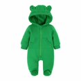 thumbnail image 2 of KAUOD Toddler Fleece Jumpsuits Zip up Thick Warm Hooded Rompers with Pockets Baby Boys Plain Footie Jumpsuits Clothes, 2 of 6