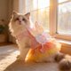 thumbnail image 5 of Vestido para perros y gatos con diseño de mariposas y arcoíris, malla ligera, adecuado para mascotas pequeñas a grandes, color rosa, incluye falda., 5 of 6