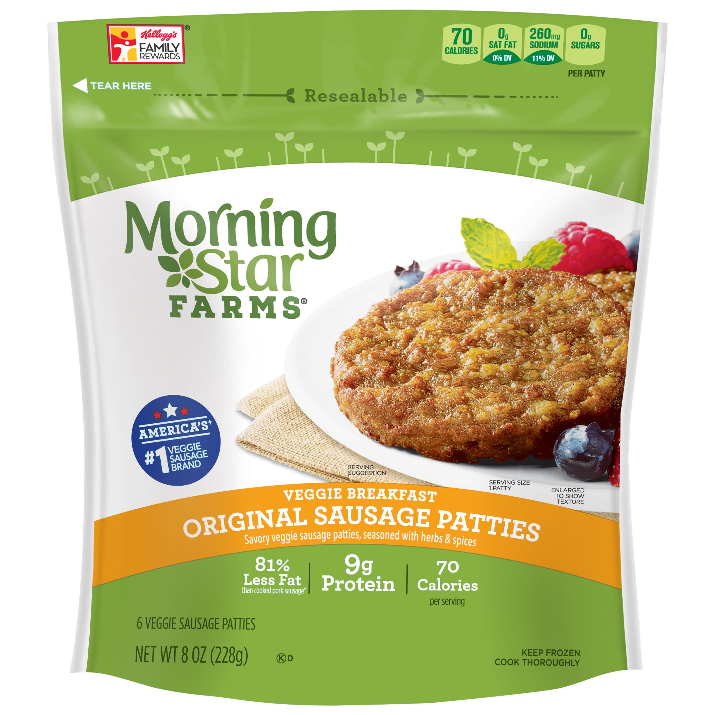 MorningStar Farms Original Veggie Sausage Patties 8 oz 6 ct