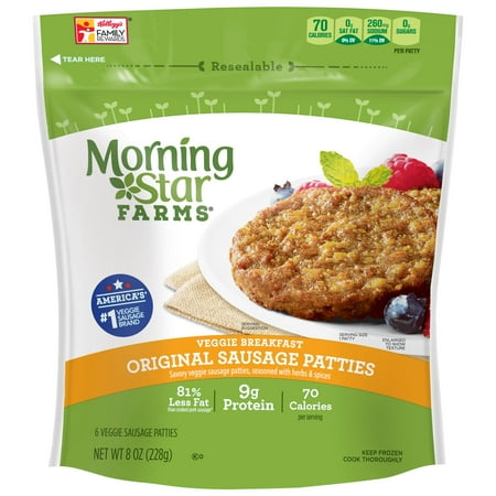 MorningStar Farms Original Veggie Sausage Patties 8 oz 6 ct - Walmart.com