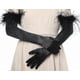 thumbnail image 3 of Long Opera Gloves Satin Feather Gloves 1920s Style Bridal Fancy Dress Gloves, 3 of 4