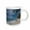 White, variant on 3drose, Deserted Sandy Beach on an Island with Palm Trees, Kingdom of Tonga., 11oz Two-tone Black Mug