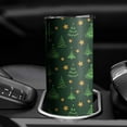 thumbnail image 3 of 20oz Dark Green Christmas Tree and Star Pattern Skinny Tumblers Stainless Steel Tumbler with Lid and Straw,Vacuum Insulated Double Wall Travel Tumbler Cups with Cleaning Brush for Coffee,Tea, 3 of 6
