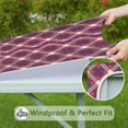 thumbnail image 6 of Red Blue White Star Plaid Checkered Pattern Square Fitted Tablecloth with Elastic Edge,Square Table Cover,Washable Elastic Table Cover for Home Kitchen Party Decor 34"x34", 6 of 6