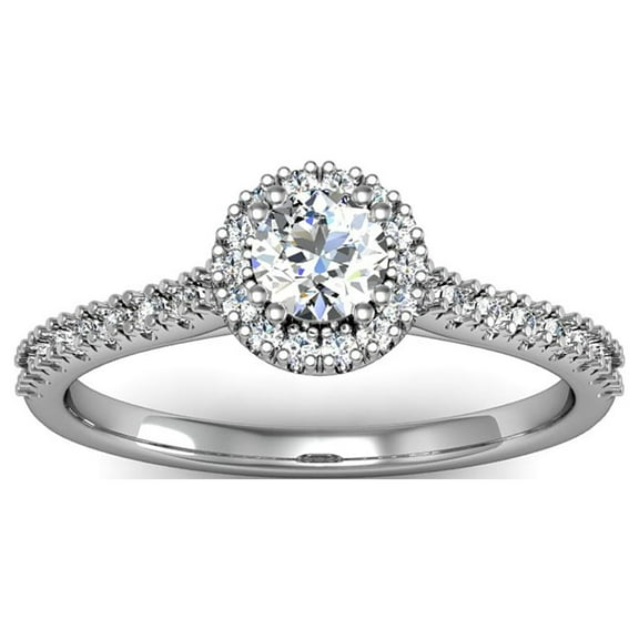SuperJeweler 1/2 Carat Halo Diamond Engagement Ring in 14k White Gold For Women