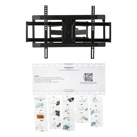 ONN FULL MOTION TV WALL MOUNT FOR 50″ TO 86″ TVS, UL LISTED, SWIVEL ±45°, UP TO +15/-15°TILTING