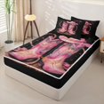 thumbnail image 2 of jejeloiu Pink Western Cowgirl Boots Zipper Twin Comforter Sets with Fitted Sheet and 2 Pillowcases For Kids,Chic Cowgirl Hat Stars Print Zipper Bedding Set For Girls,Reversible,4-Piece, 2 of 7