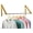 Gold, variant on Single Foldable Clothing Rack, Wall-Mounted Retractable Clothes Hanger for Laundry Dryer Room, Hanging Drying Rod, Small Collapsible Folding Garment Racks, Dorm Accessories (Chrome)