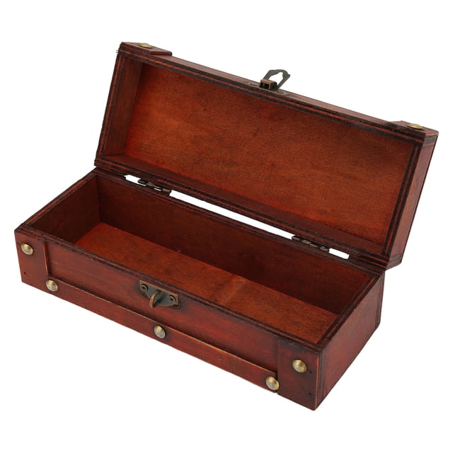 Wooden Storage Box, Sturdy Practical Decorative Alloy Buckle Retro Storage Box With Lock For Necklace For Jewelry Store