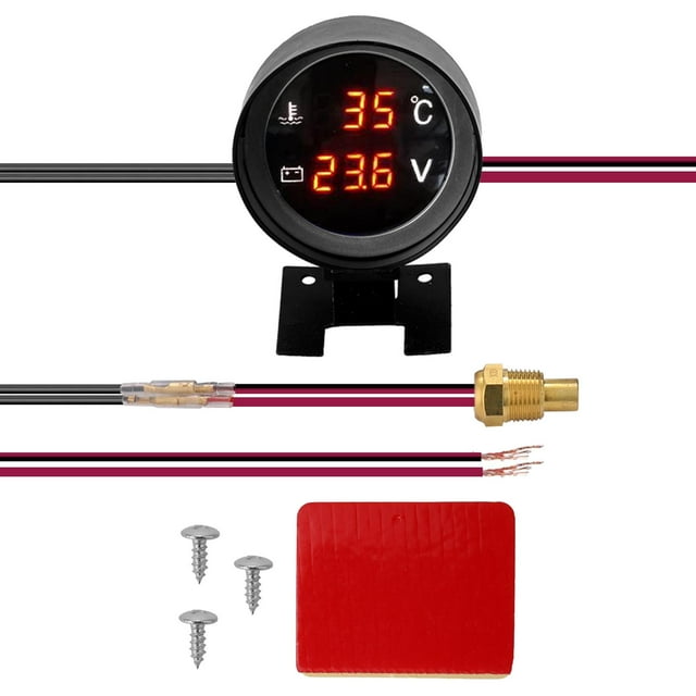 Almencla Car Truck Water Temp Gauge Meter 2 in 1 Replacement Premium 14mm 14mm Water Temp Plug