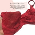 thumbnail image 3 of BIMEI Women’s Pocketed Mastectomy Bra with Lace | Sheer Pocket Bra for Breast Forms | Post-Surgery Prosthesis Bra | Wire-Free Support, Silicone Breast Form Holder,Red,44E, 3 of 4