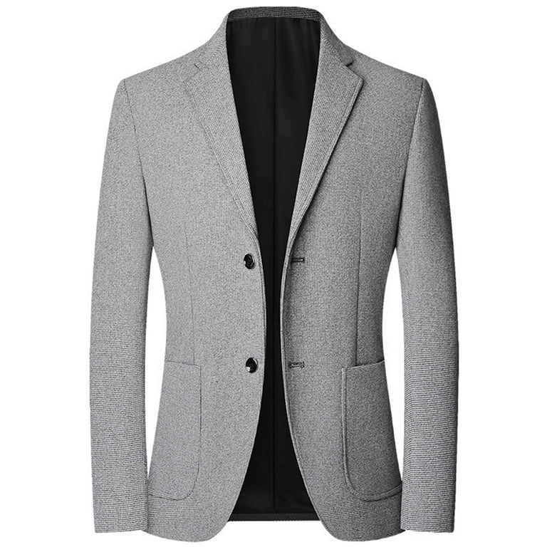 KaLI_store Blazers for Men Men's Sports Suit Jacket Two Button