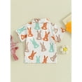 thumbnail image 4 of Suealasg Kids Boys Easter Clothes Little Boys Short Sleeve Bunny Shamrock Print Shirt Summer Easter Holiday Tops 1-6 Years, 4 of 9
