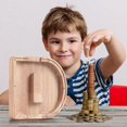 thumbnail image 3 of SDNall Personalized Wooden Name Money Box Wooden Deposit Box Twenty Six English Letters, 3 of 9