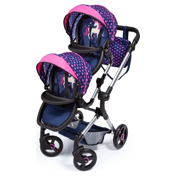 Bayer - Twin Baby Doll Pram Neo, Dark Blue