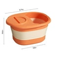 thumbnail image 3 of Hovmgk Foldable Foot Bath Bucket with Handle and Lid, Portable Foot Spa Bucket with Massage Acupoints, Compact Foot Bath Tub with Lid for Mobile Storage, Outdoor Use, Orange/Green/Blue, 3 of 9
