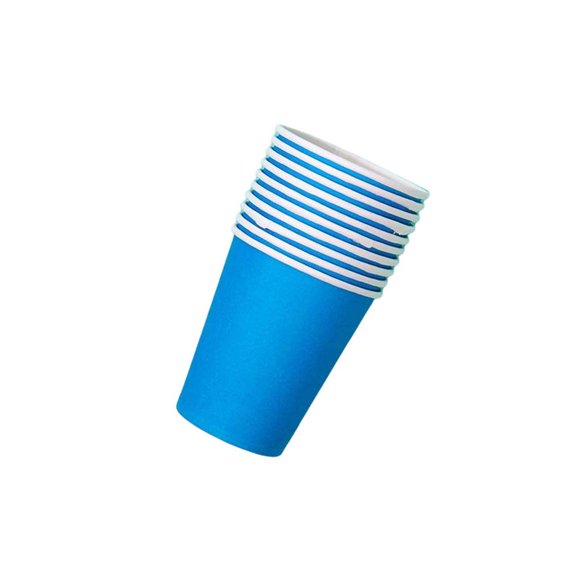 Advancent 10 Uds. De vasos de papel de colores, vasos desechables, juguetes de papel, colores ambientales, artesanía, educación temprana pura, Mostrada Azul claro