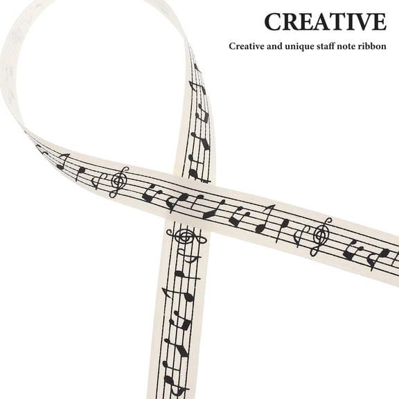 CTIRCHIU Beige Cotton Ribbon with Music for Wrapping, Crafting, Projects, and Decorative Purposes