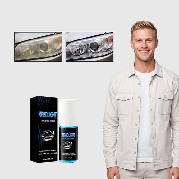 Votnto Car Headlight Cleaner, Headlight Restoration, Polishing, Gentle Formula, Automotive Use, 60ml / 2.03 Fl Oz