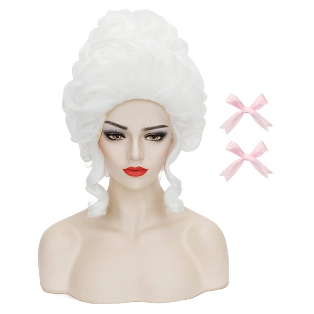 Peluca barroca blanca victoriana Wiggy Mermaid resistente al calor