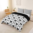 thumbnail image 3 of Erosebridal Kawaii Ribbon Bow Queen Duvet Cover Set For Teens,Kids Girls Geometric Grid Bedding,Black Reversible,3 Pieces,No Comforter, 3 of 5