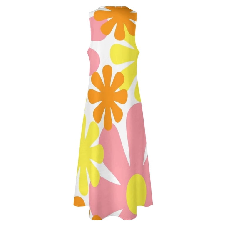 open lace back dress Arizona Orange Floral Print Maxi Dress main image 0